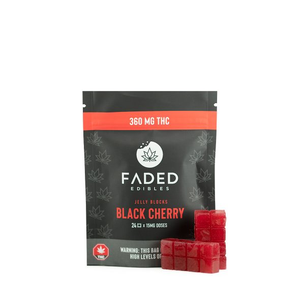 Faded Cannabis Co. Black Cherry Jelly Blocks 360MG THC