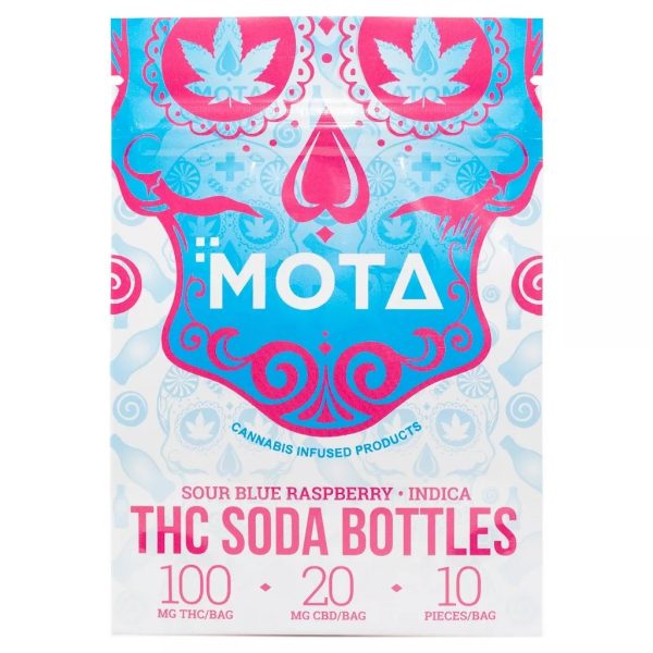 Mota THC Blue Raspberry Soda Bottles 100mg THC Indica