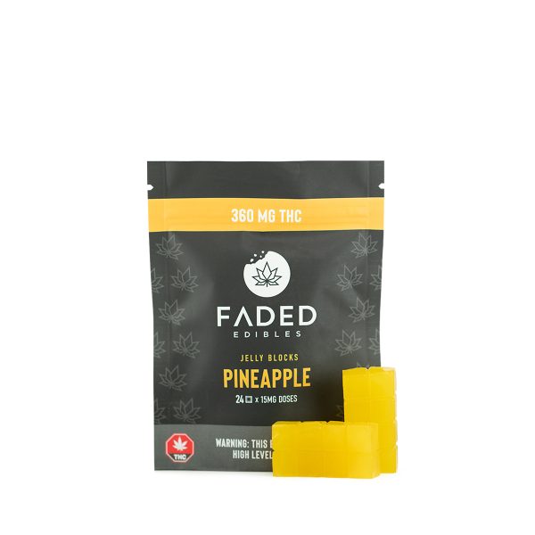 Faded Cannabis Co. Pineapple Jelly Blocks 360MG THC