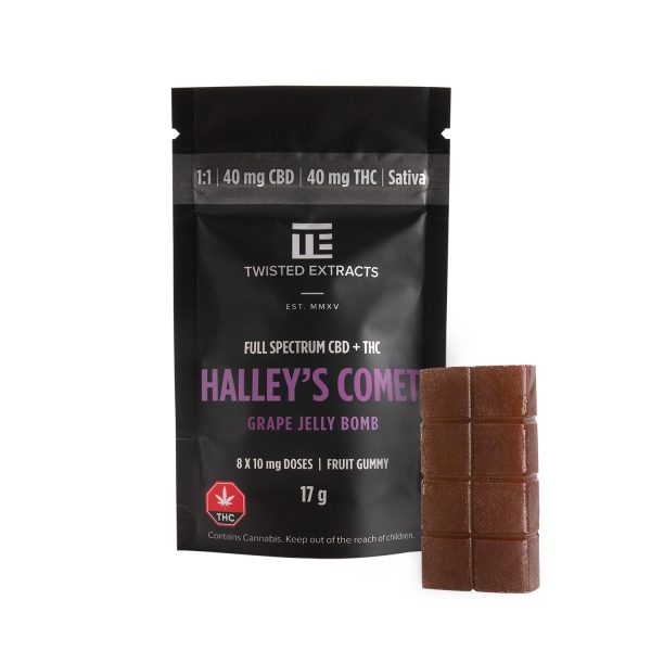 Twisted Extracts Grape Halley’s Comet 1:1 Jelly Bomb THC/CBD