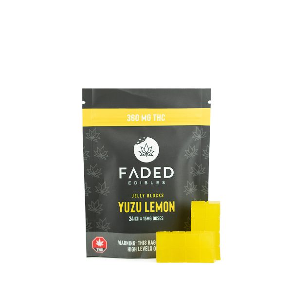 Faded Cannabis Co. Yuzu Lemon Jelly Blocks 360MG THC