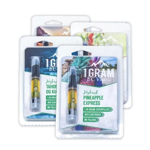 BC Vapes THC Distillate Cartridges 1.1G THC